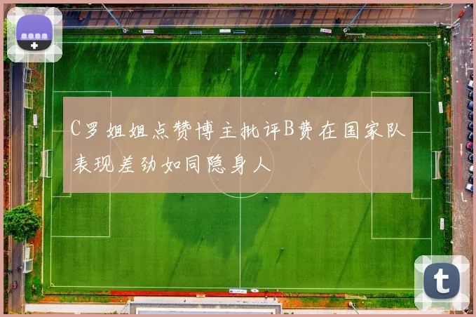 C罗姐姐点赞博主批评B费在国家队表现差劲如同隐身人
